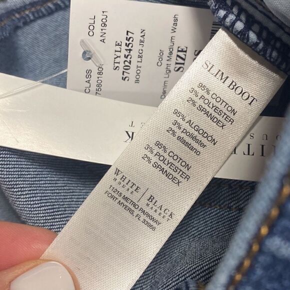White House Black Market Slim Boot Jeans Size 10 Short NEW - Picture 5 of 6